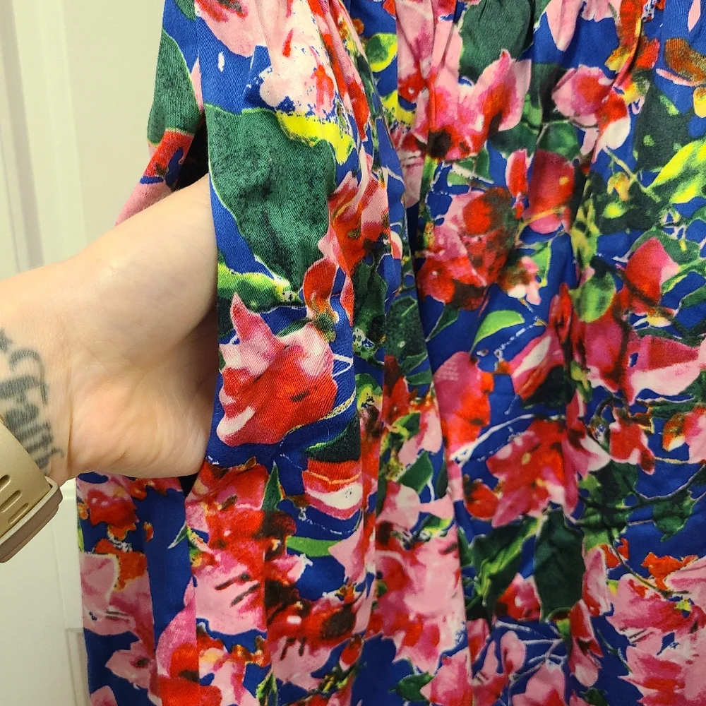 Milly for design Nation floral v neck fit n flare dress